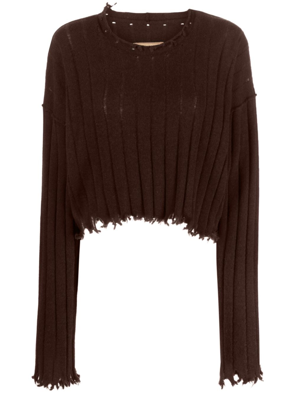 Uma Wang distressed-efffect cashmere jumper - Brown von Uma Wang