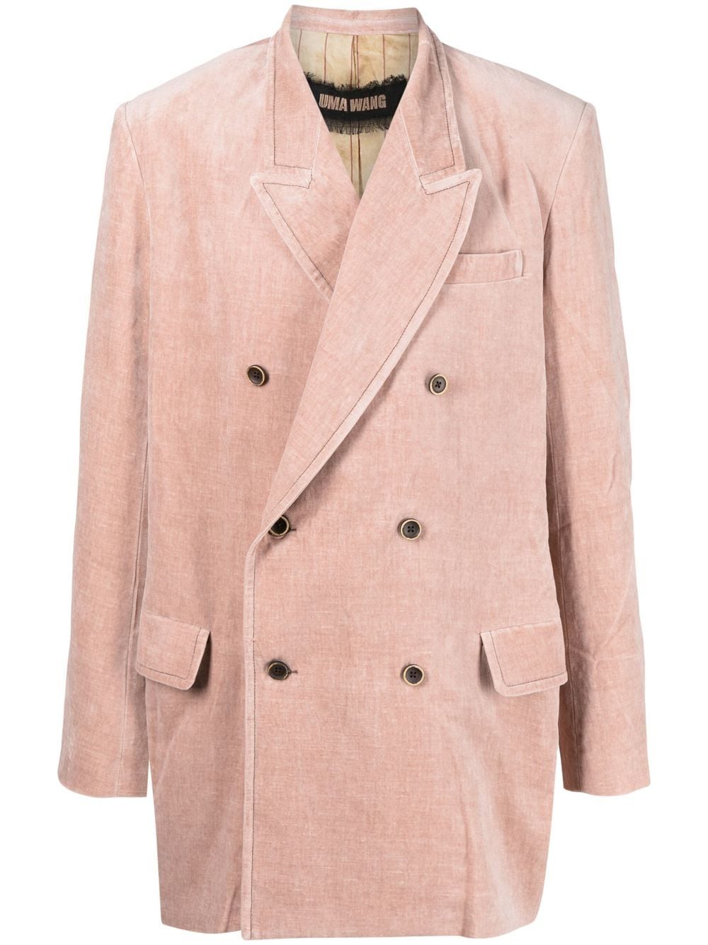 Uma Wang double-breasted velvet blazer - Pink von Uma Wang