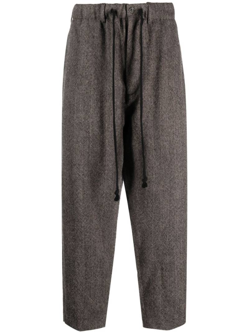 Uma Wang herringbone-pattern straight-leg trousers - Neutrals von Uma Wang