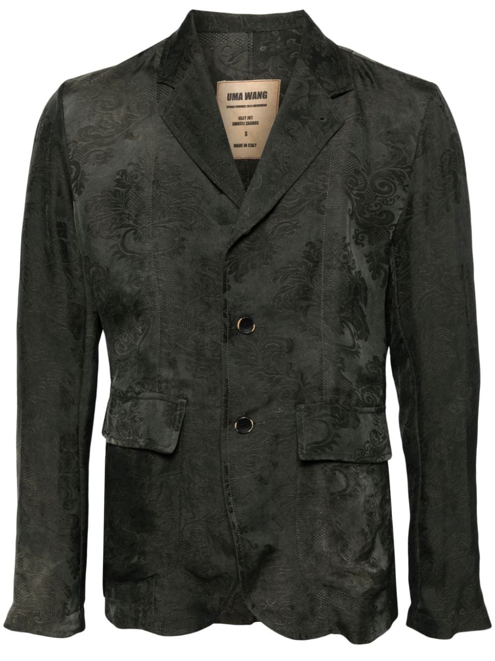 Uma Wang patterned-jacquard scallop-edge blazer - Black von Uma Wang