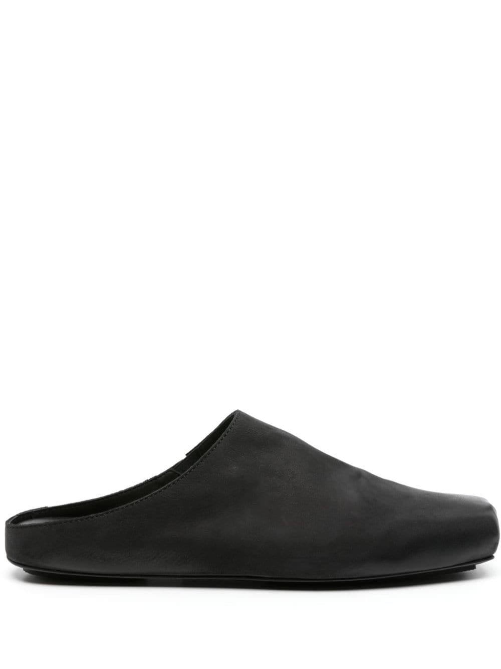 Uma Wang square-toe leather slippers - Black von Uma Wang