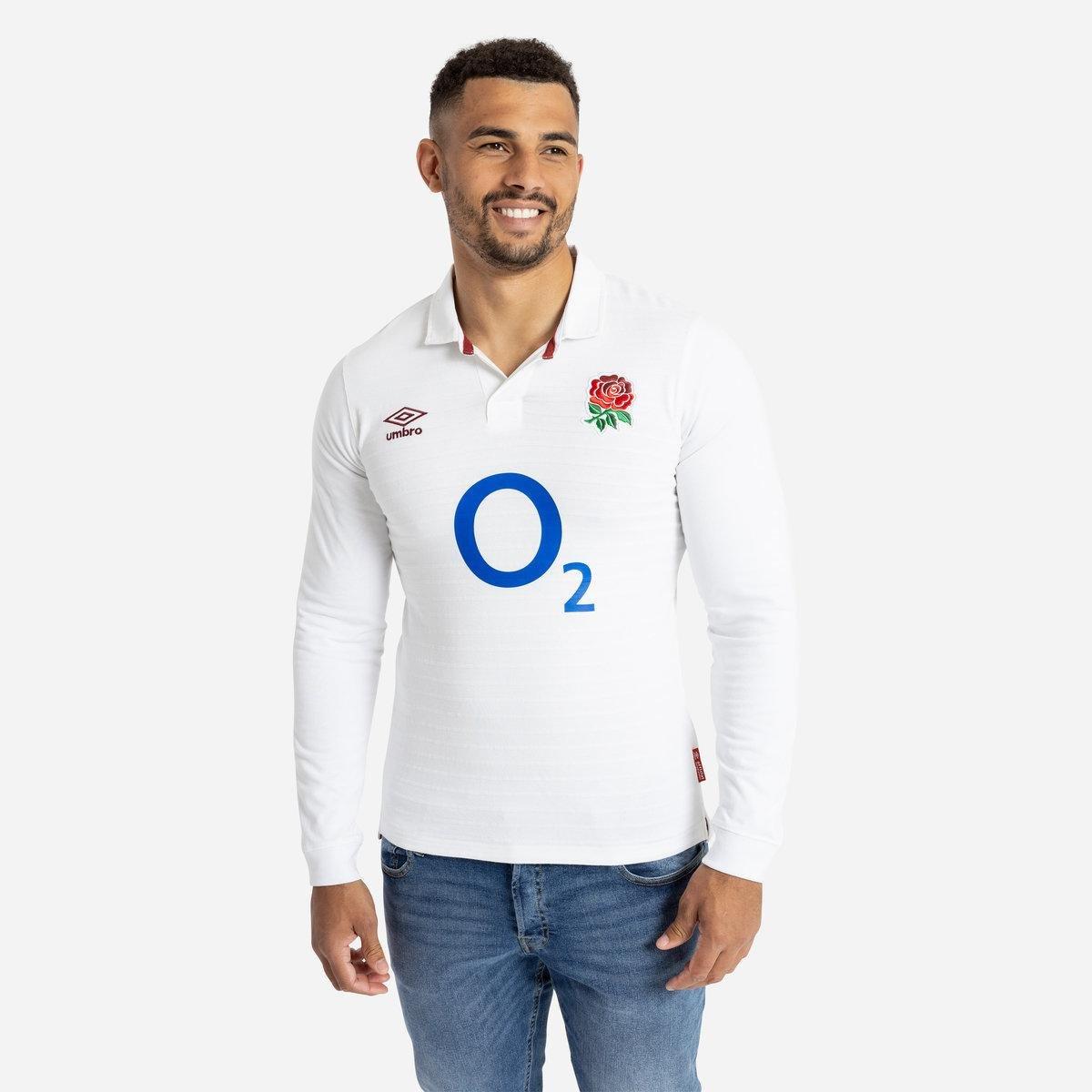 Heimtrikot "2324", England Rugby, Langärmlig Herren Weiss 3XL von Umbro