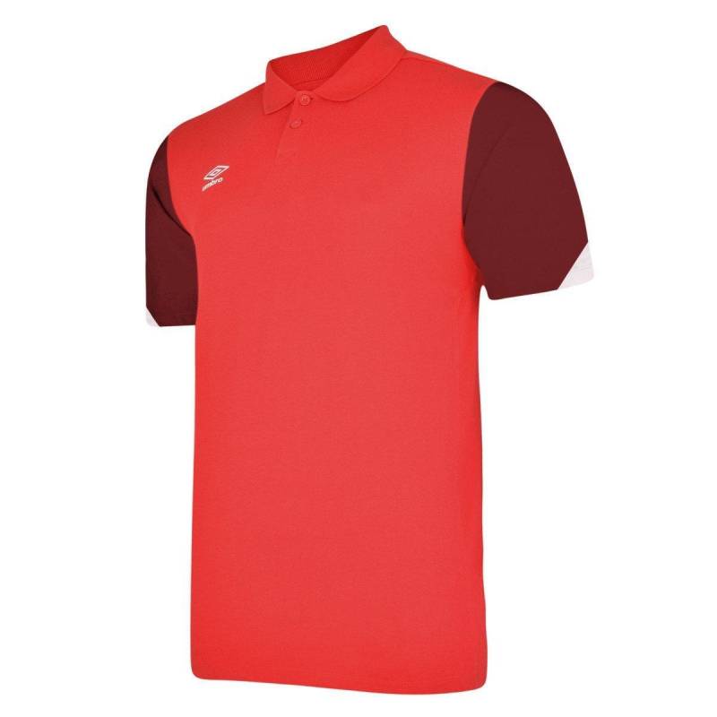 Total Poloshirt Training Mädchen Rot Bunt 140 von Umbro