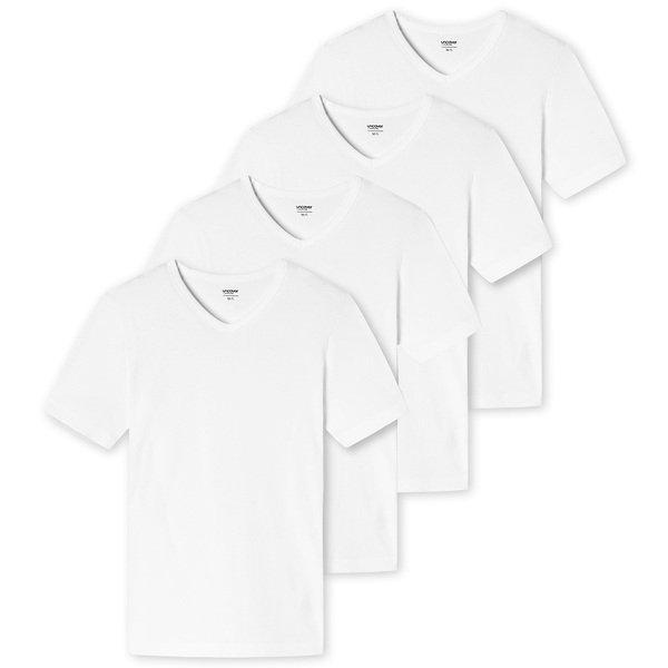 4er Pack Basic - Unterhemd Shirt Kurzarm Herren Weiss M von Uncover by Schiesser