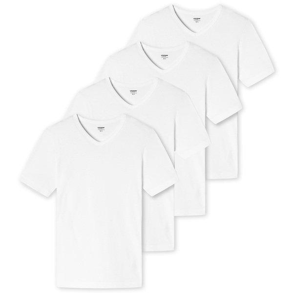 4er Pack Basic - Unterhemd Shirt Kurzarm Herren Weiss XL von Uncover by Schiesser