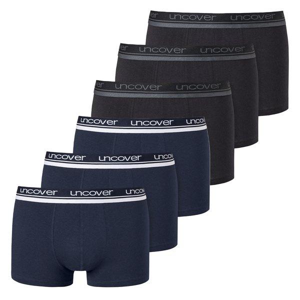 6er Pack Basic - Retro Shorts Pant Herren Blau Denim 3XL von Uncover by Schiesser