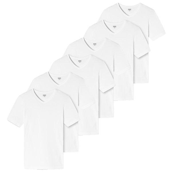 6er Pack Basic - Unterhemd Shirt Kurzarm Herren Weiss L von Uncover by Schiesser