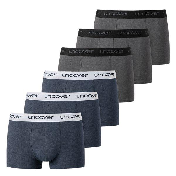 6er Pack Basic - Retro Shorts Pant Herren Blau Denim S von Uncover by Schiesser