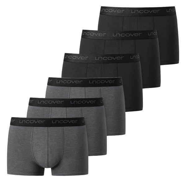 6er Pack Basic - Retro Shorts Pant Herren Gewittergrau S von Uncover by Schiesser