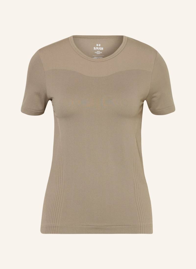 Under Armour T-Shirt Ua Rush™ Seamless Legacy beige von Under Armour