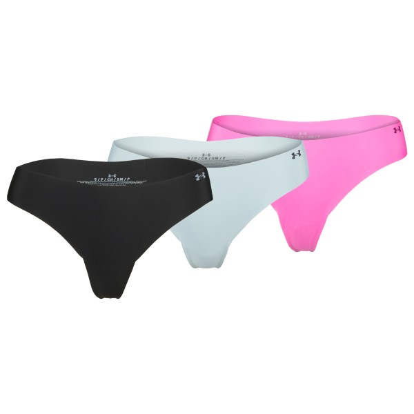 Under Armour - Women's Pure Stretch Solid Thong Pants 3 Pack - Alltagsunterwäsche Gr XL schwarz von Under Armour