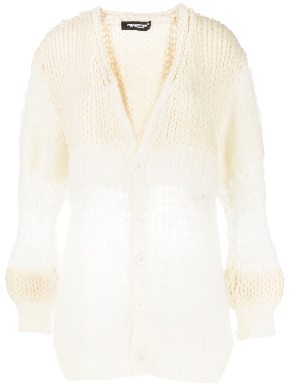 Undercover contrasting chunky knit cardigan - White von Undercover