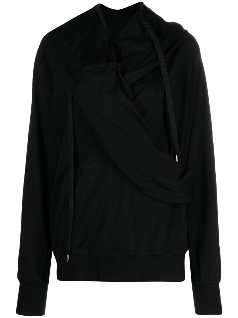 Undercover draped cotton-blend hoodie - Black von Undercover