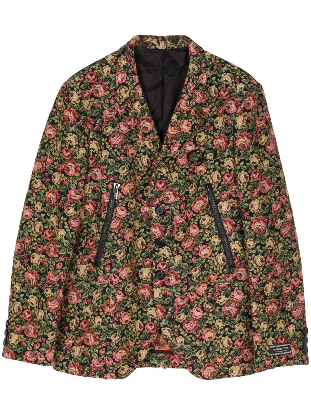Undercover floral-pattern single-breasted blazer - Black von Undercover
