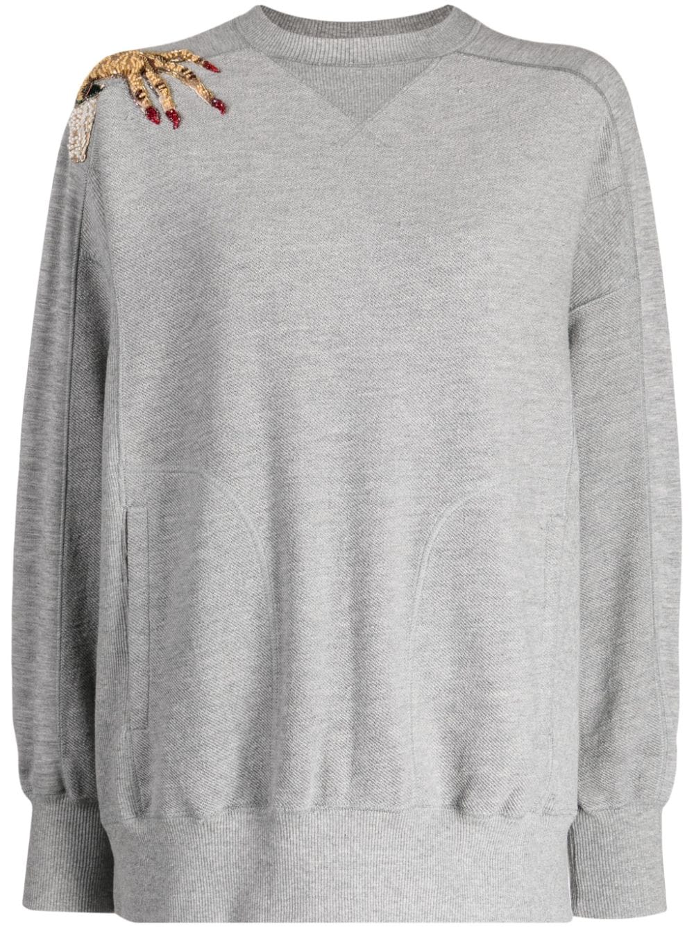 Undercover hand-appliqué jersey sweatshirt - Grey von Undercover