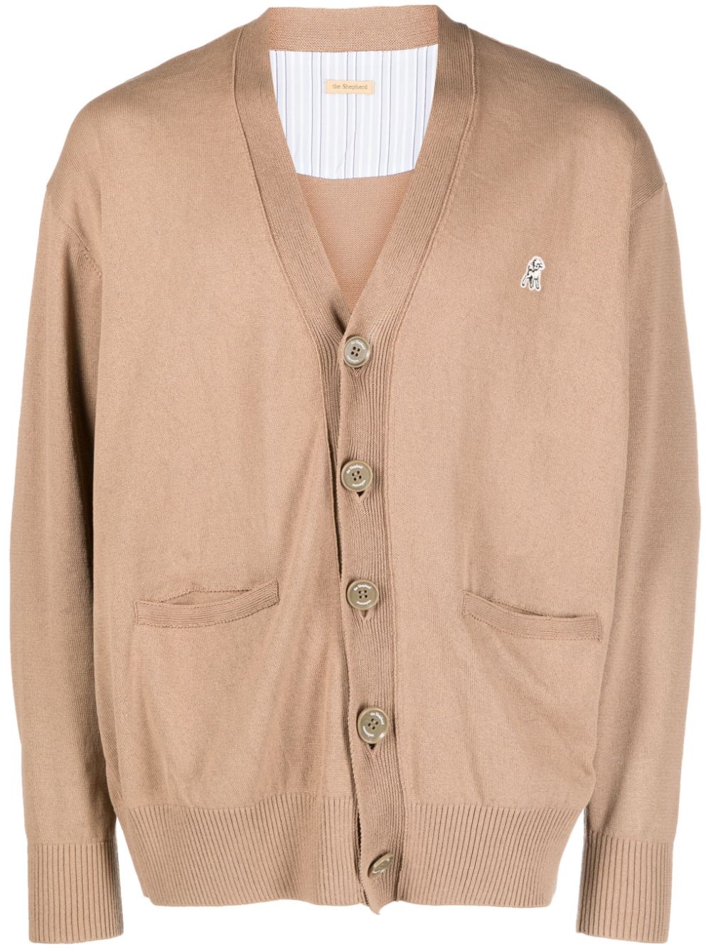 Undercover logo-patch cotton cardigan - Brown von Undercover