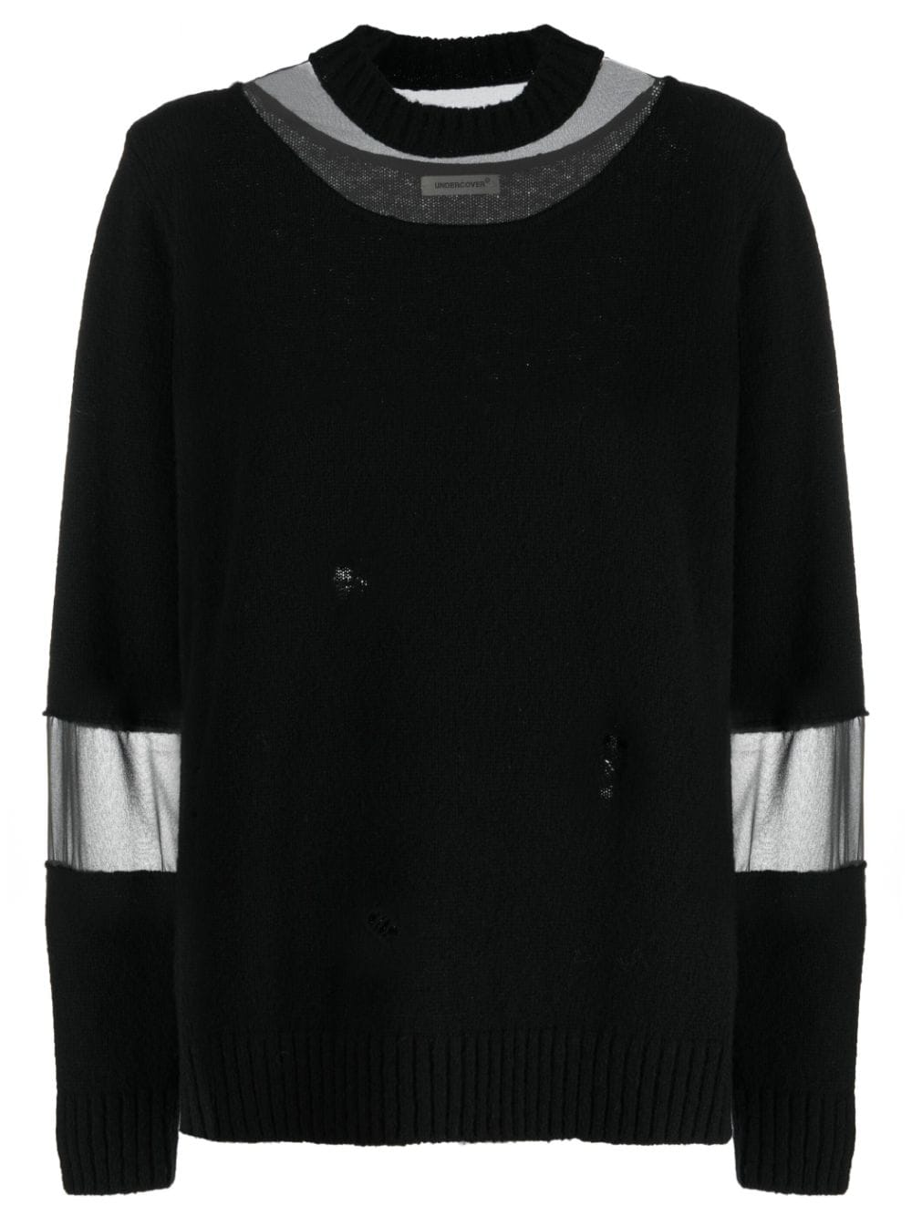 Undercover organza-panel long-sleeve jumper - Black von Undercover