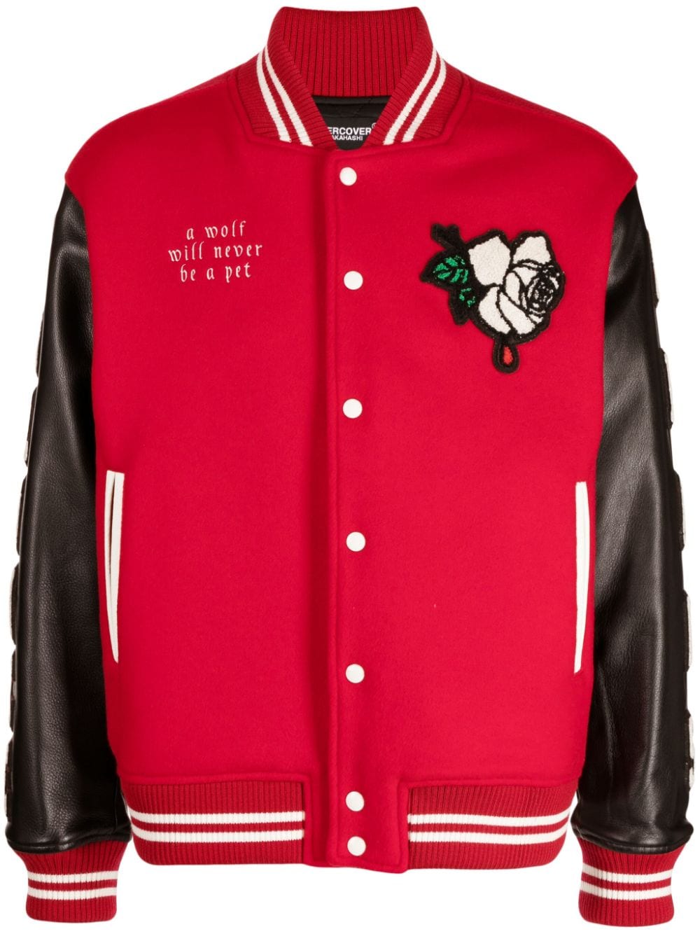 Undercover patch-detail buttoned bomber jacket - Red von Undercover