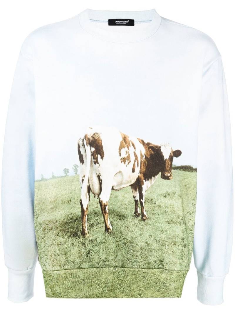 Undercover photograph-print cotton sweatshirt - Blue von Undercover