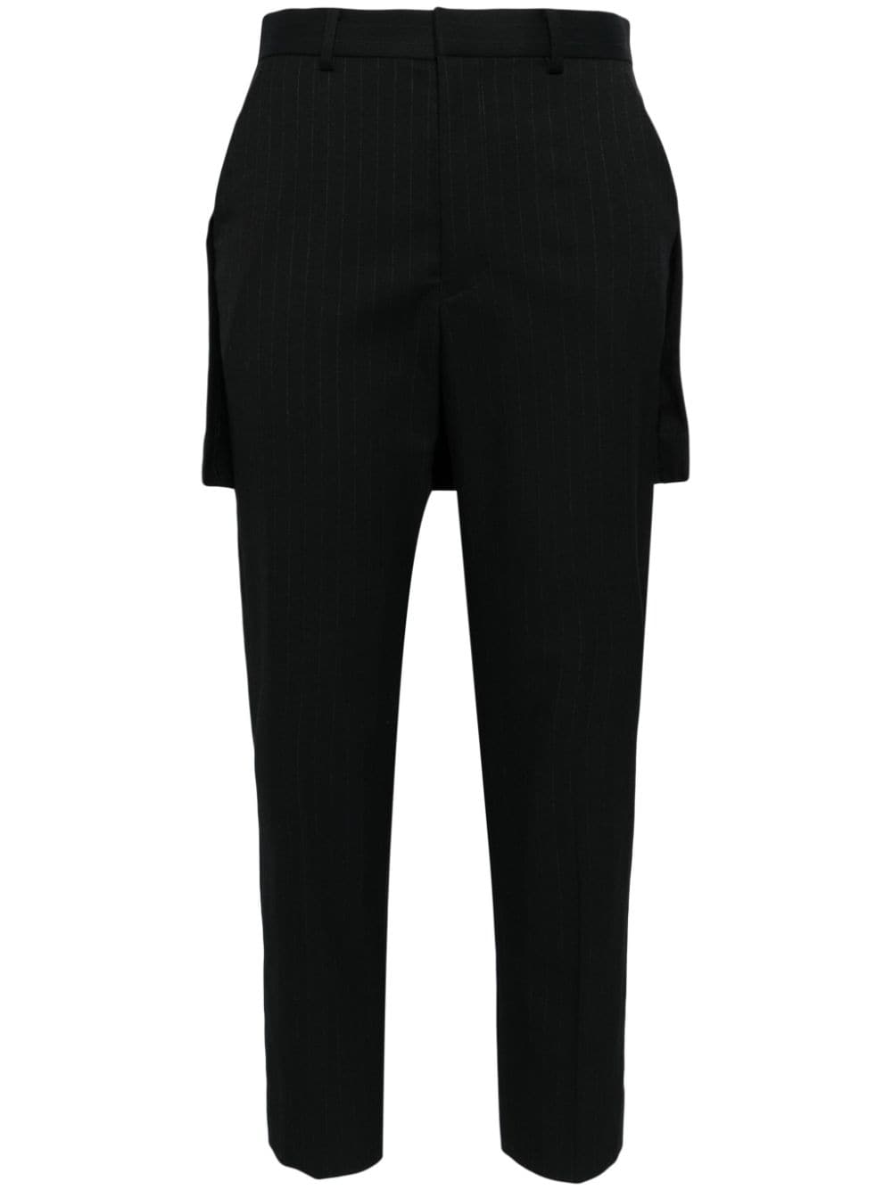 Undercover pinstriped high-waisted cropped trousers - Black von Undercover