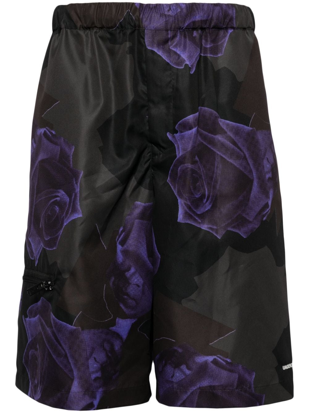 Undercover rose-print bermuda shorts - Black von Undercover