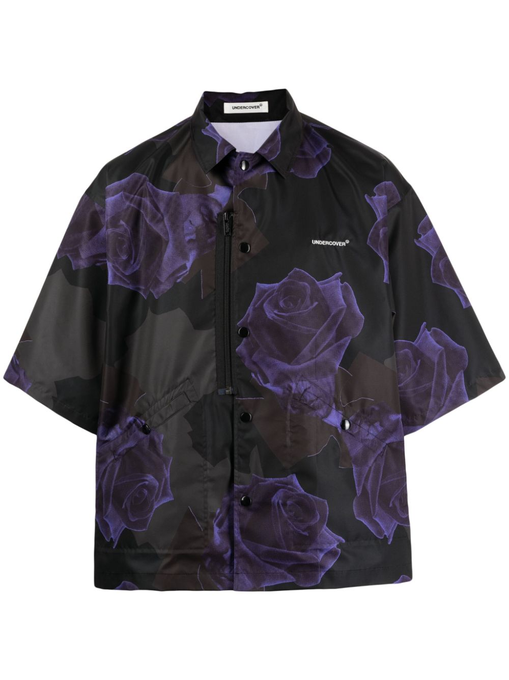 Undercover rose-print twill shirt - Purple von Undercover