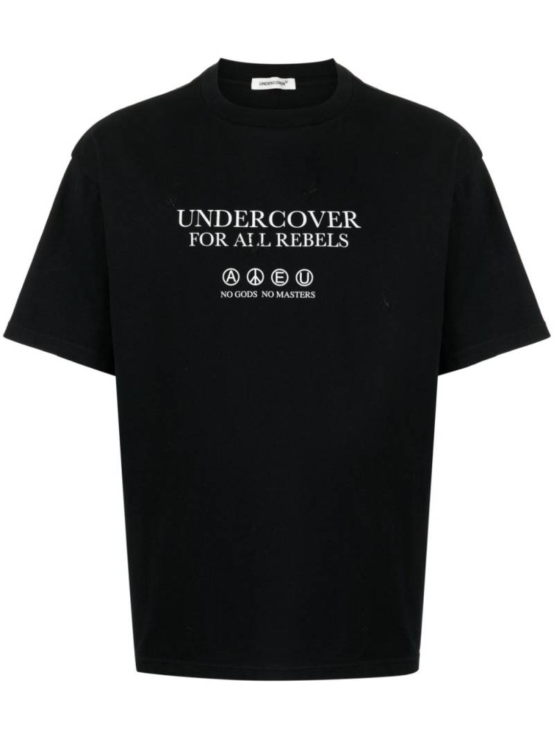 Undercover slogan-print cotton T-shirt - Black von Undercover