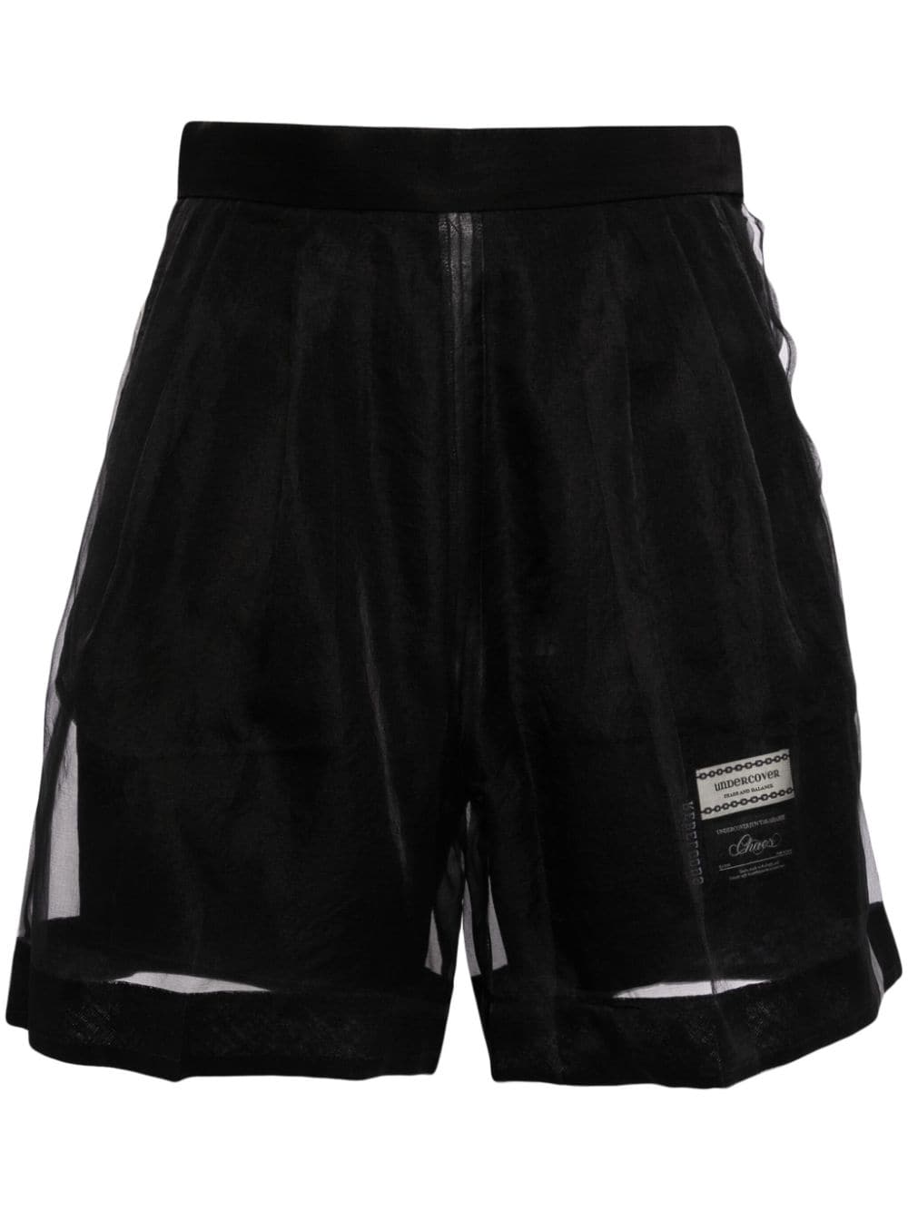 Undercover tulle-detail silk shorts - Black von Undercover