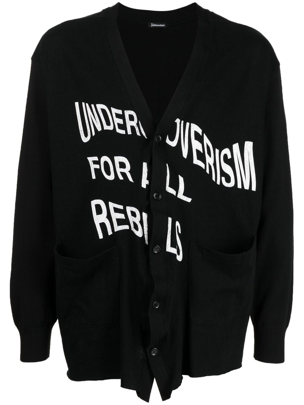 Undercoverism logo-print V-neck cardigan - Black von Undercoverism