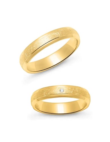 Eheringset Neptune aus vergoldetem Sterlingsilber mit Gravur - Eheringe Eheringset Neptune aus vergoldetem Sterlingsilber mit Gravur - Eheringe