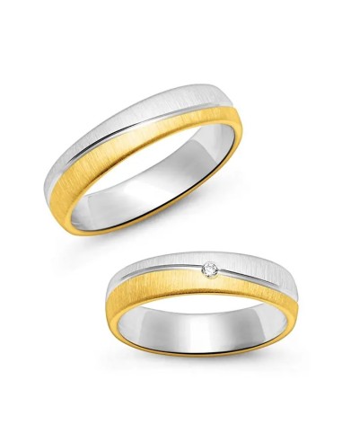 Eheringe Timeless aus teilvergoldetem 925er Silber, mattiert - Eheringe Eheringe Timeless aus teilvergoldetem 925er Silber, mattiert - Eheringe