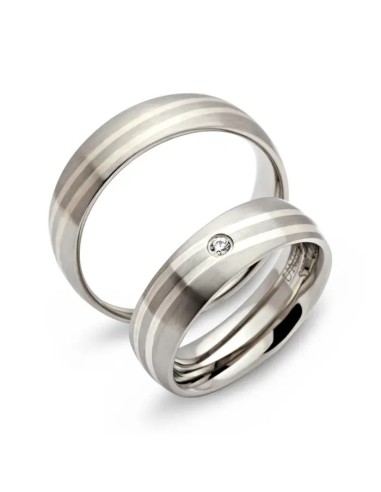 Partnerring Edelstahl Aylin & Aurelio mit Gravur - Eheringe