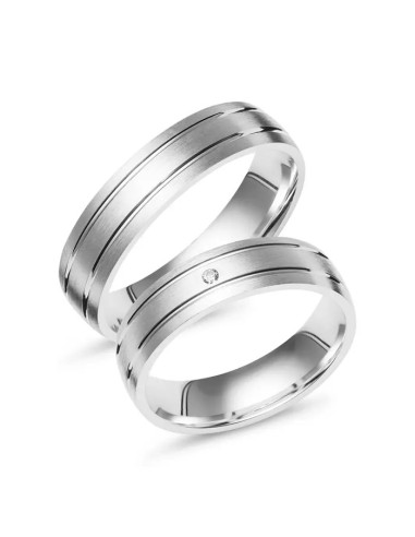 Partnerring Baby & Johnny Silber Trauringe 925 Gravur Brillant - Eheringe