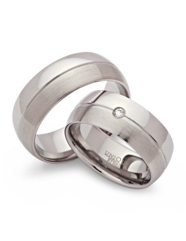 Partnerring Edelstahl Eheringe 8mm Modern - Eheringe