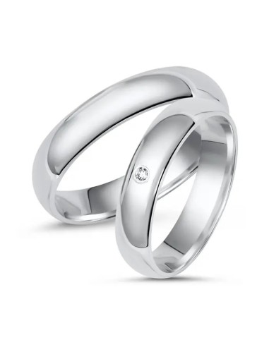 gravierte Eheringe Silber 925 Brillant - Eheringe