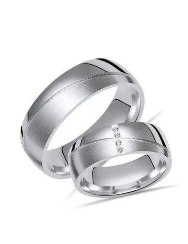 Partnerring 925 Gravur Zirkonia mit edler Gravur - Eheringe
