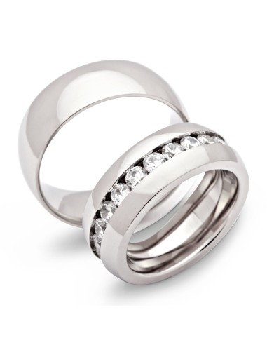 Partnerring Edelstahl 8mm Soraya & Reza - Eheringe
