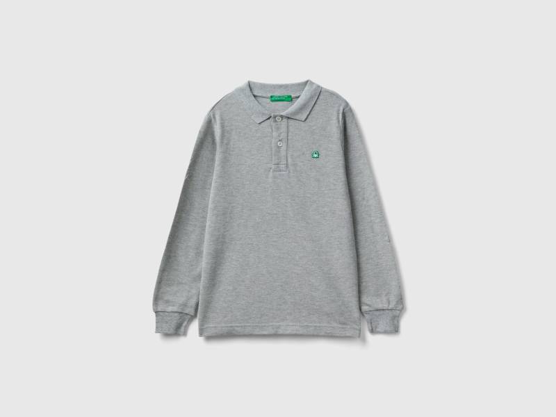 United Colors of Benetton Langarm-Poloshirt, mit Logostickerei an der Brust von United Colors of Benetton