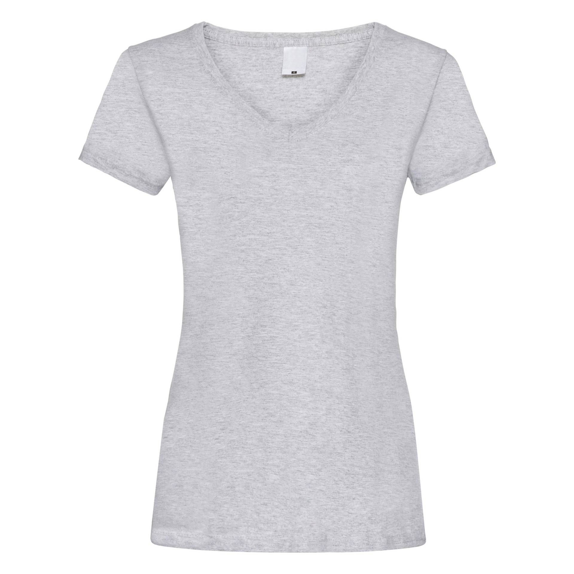 Value Fitted Vausschnitt Kurzarm Tshirt Damen Taubengrau L von Universal Textiles