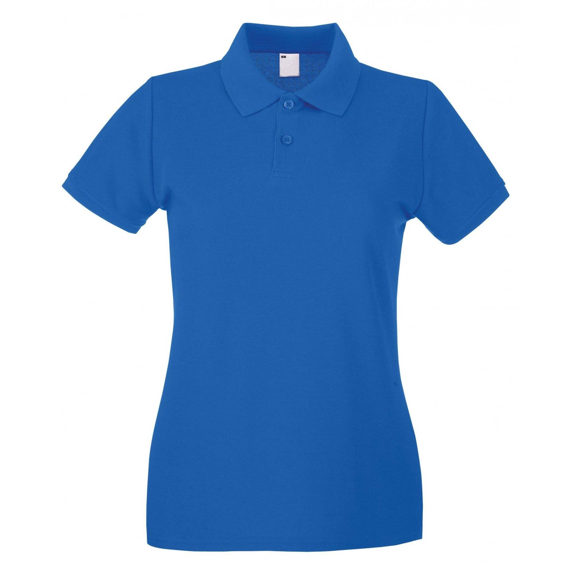 Poloshirt, Figurbetont, Kurzärmlig Damen Blau L von Universal Textiles