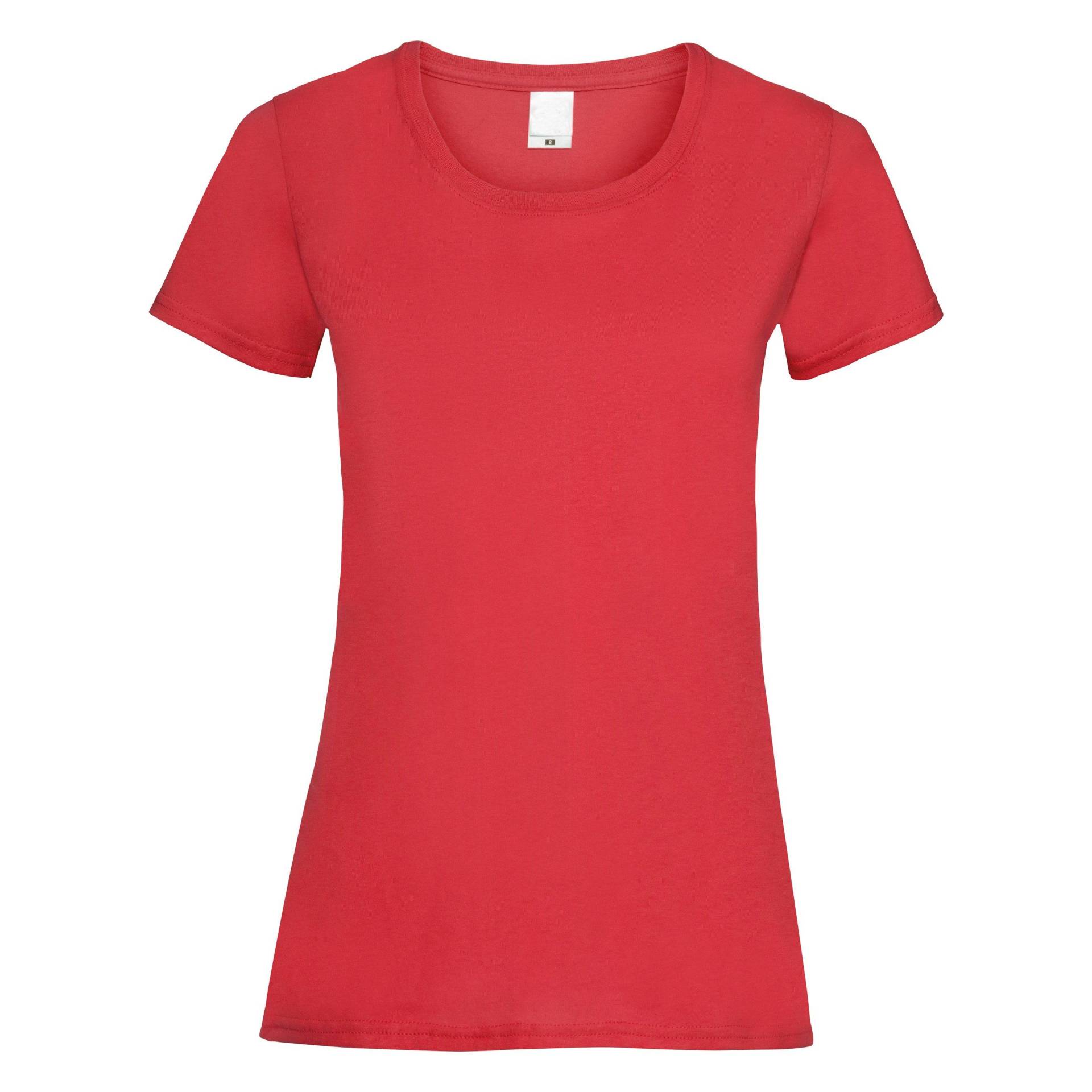 Kurzarm Tshirt Damen Rot Bunt L von Universal Textiles