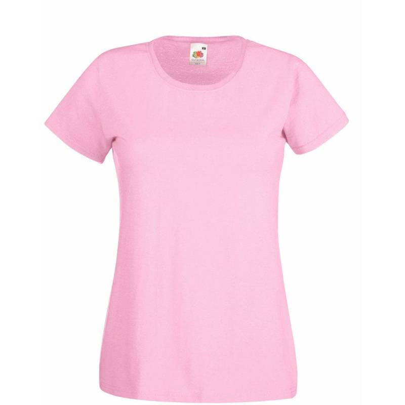 Value Fitted Kurzarm Freizeit Tshirt Damen Pink L von Universal Textiles