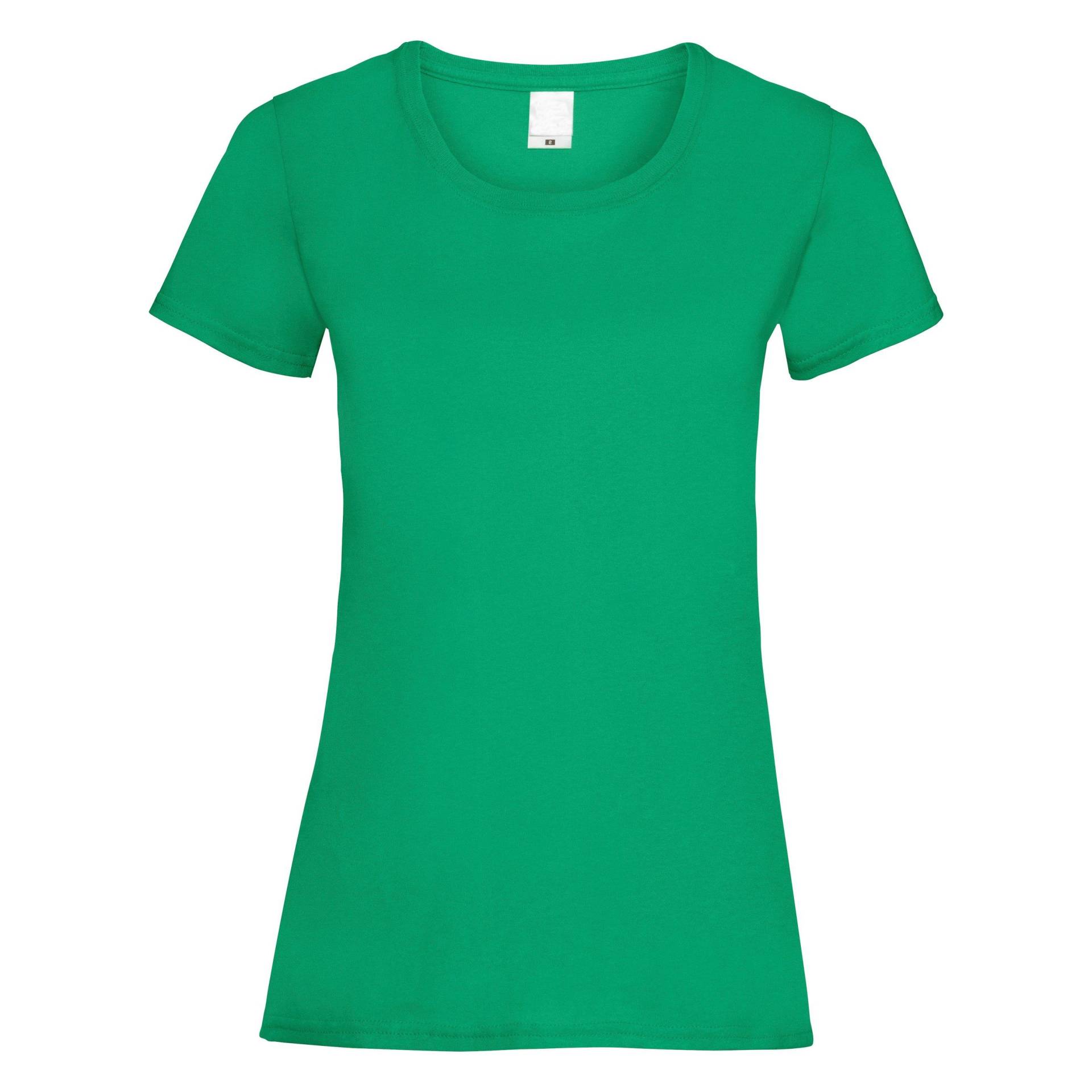 Value Fitted Kurzarm Freizeit Tshirt Damen Grün L von Universal Textiles