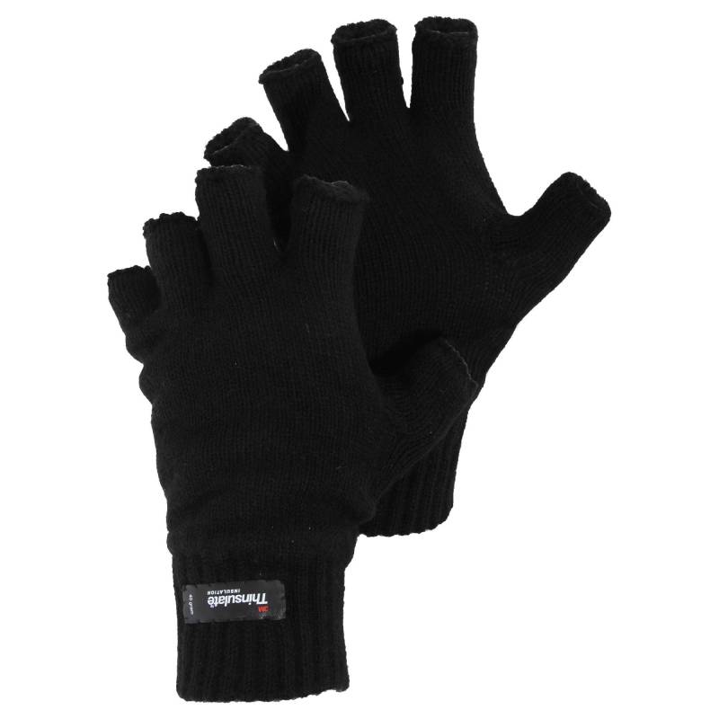 Gestrickte Winter Thinsulate Heatguard Fingerlose Handschuhe Herren Schwarz M/L von Universal Textiles