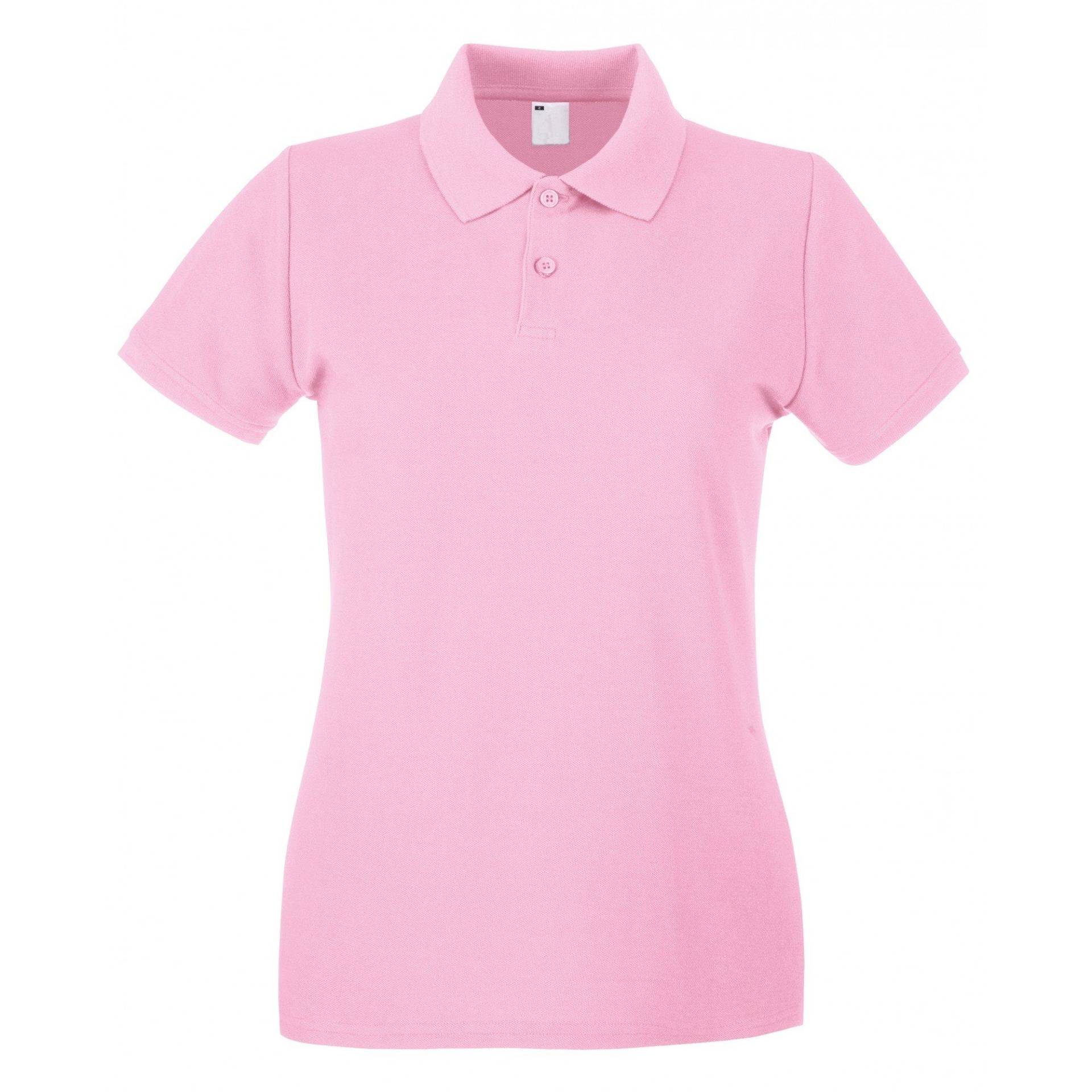 Poloshirt, Figurbetont, Kurzärmlig Damen Pink M von Universal Textiles