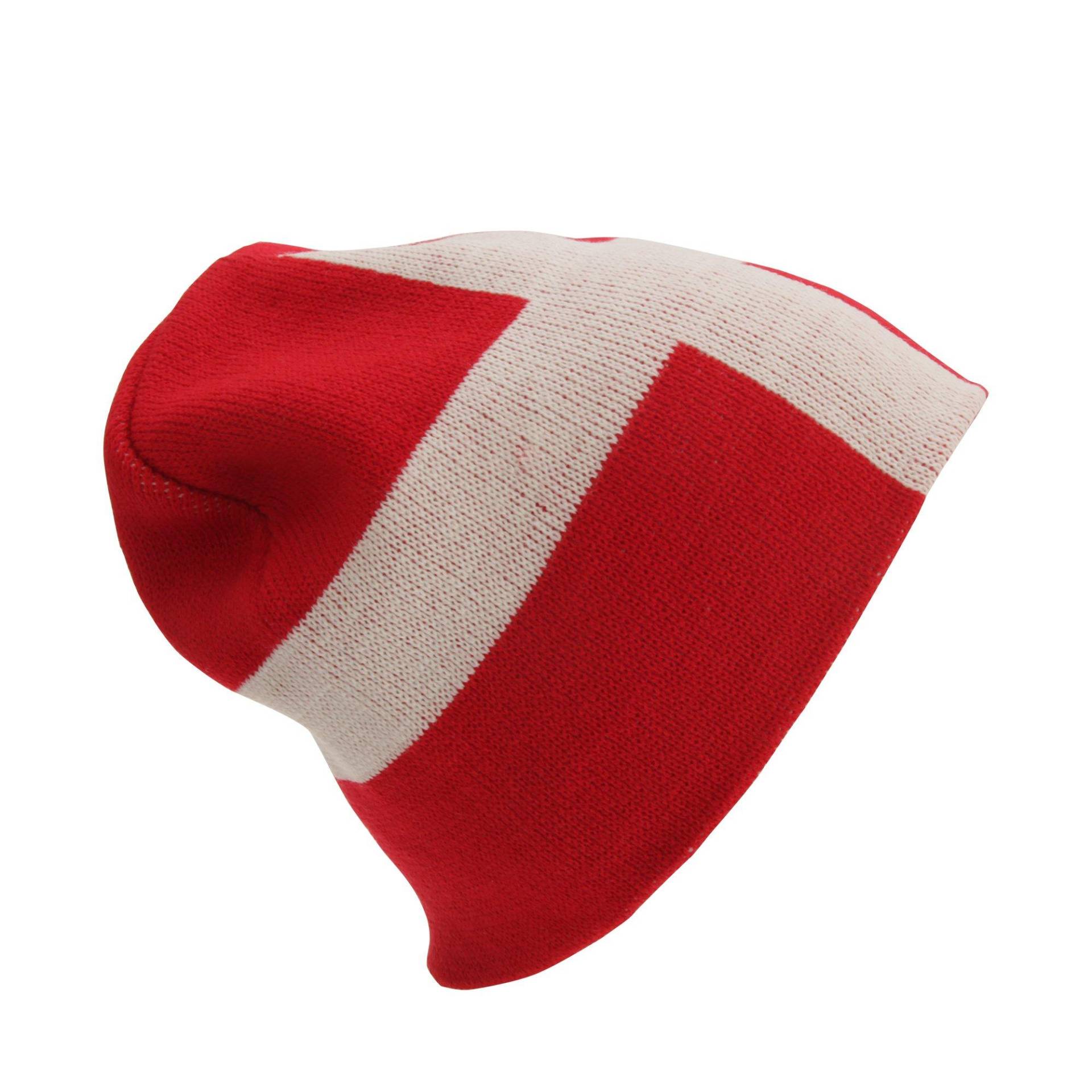 Dänemark-flagge Design Winter Strickmütze Herren Rot Bunt ONE SIZE von Universal Textiles