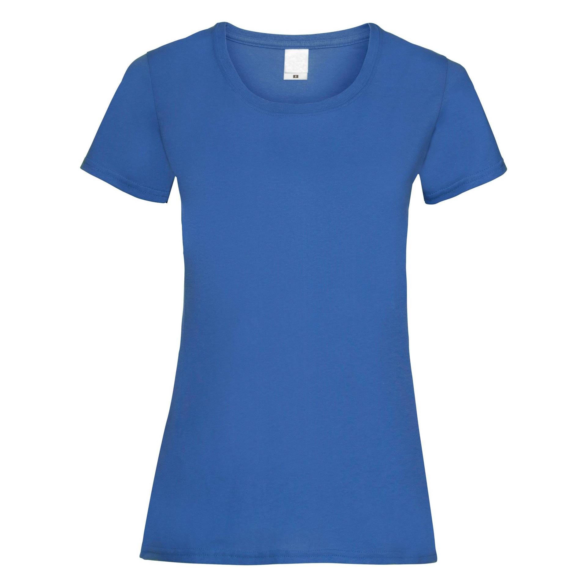 Value Fitted Kurzarm Freizeit Tshirt Damen Blau S von Universal Textiles