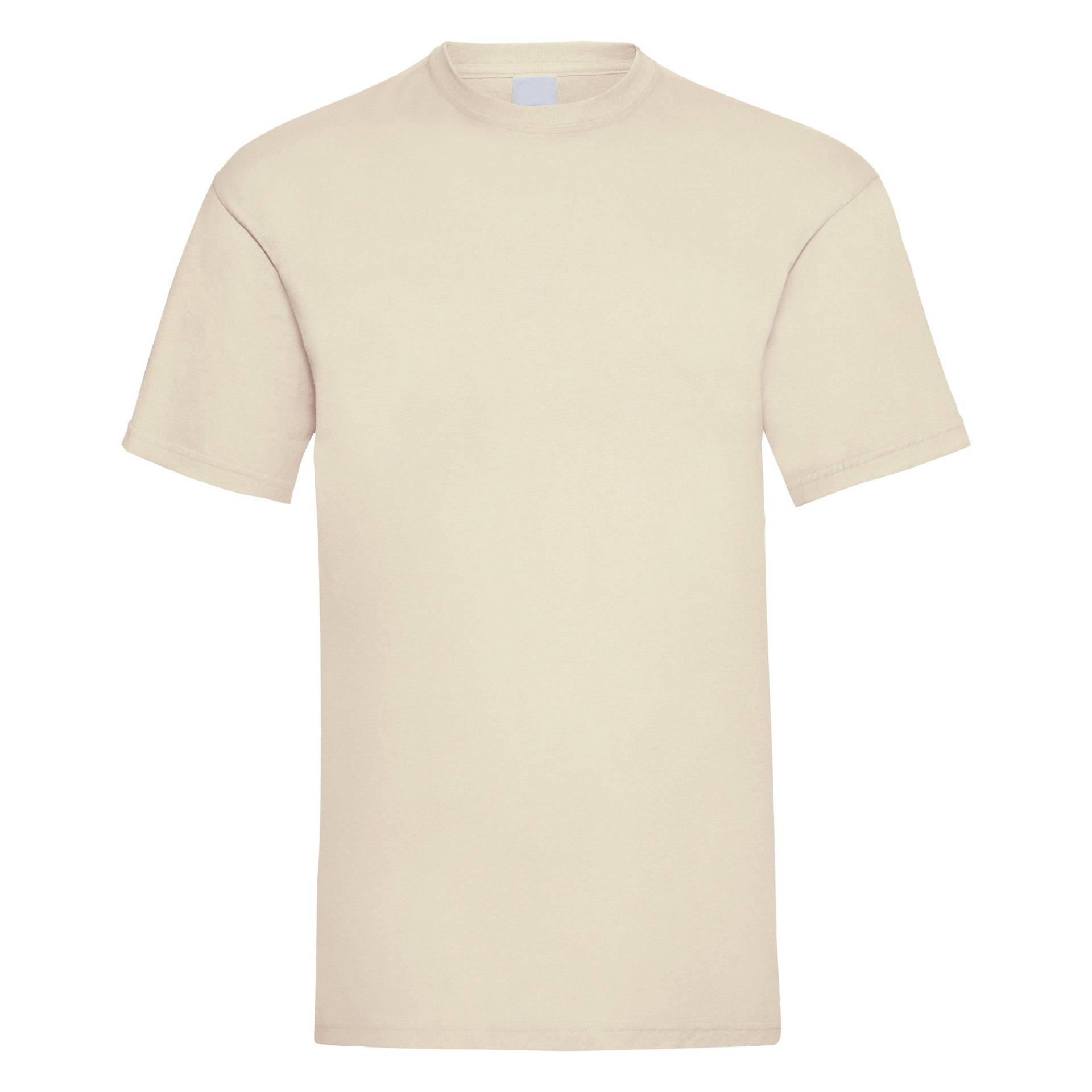 Value Kurzarm Freizeit Tshirt Herren Beige S von Universal Textiles