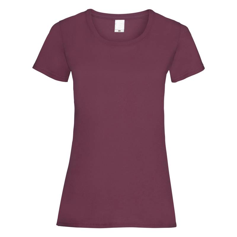 Value Fitted Kurzarm Freizeit Tshirt Damen Bordeaux XL von Universal Textiles