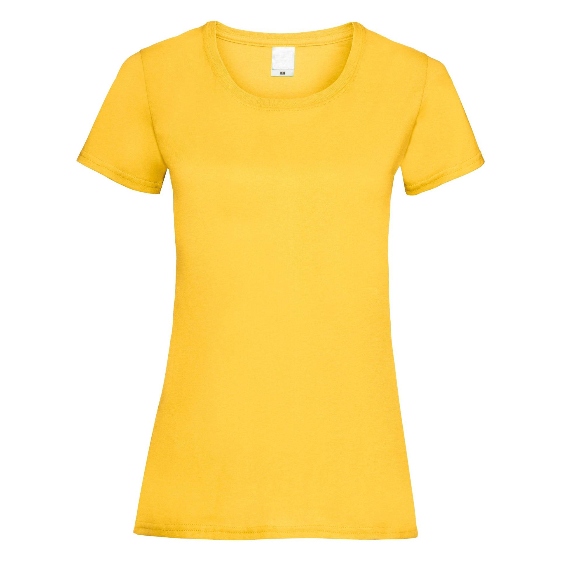Value Fitted Kurzarm Freizeit Tshirt Damen Gold XL von Universal Textiles